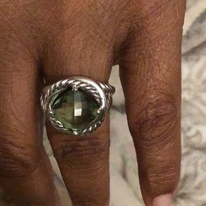 David Yurman Prasiolite/Sterling Infinity ring 7